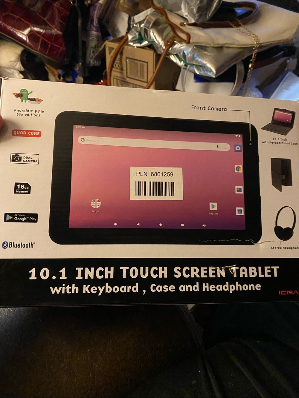 CRAIG 10.1-Inch Black Touch Screen Tablet with Keyboard, Case & Headphone